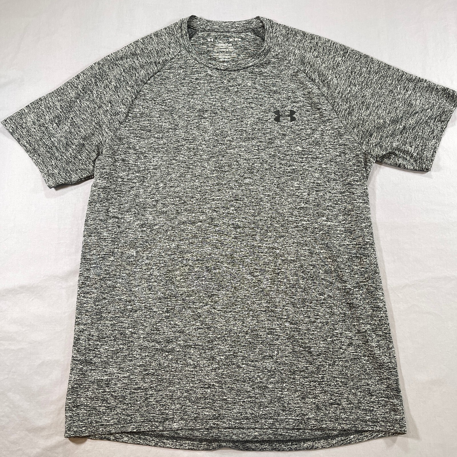 Under Armour The Tech Tee T-Shirt Mens M Heather Grey Loose HeatGear *READ*