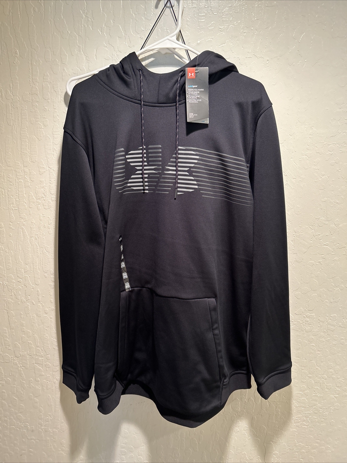 Under Armour Men’s Armour Fleece Spectrum Pullover Hoodie, Black (001)/Steel, XX