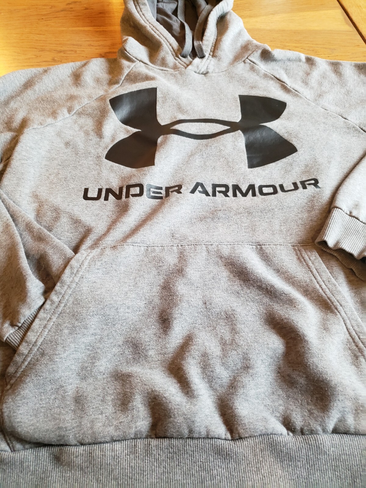 Sz L Under Armour Men’s  Big Logo Loose Cold Gear Fit Blue Hoodie Pullover