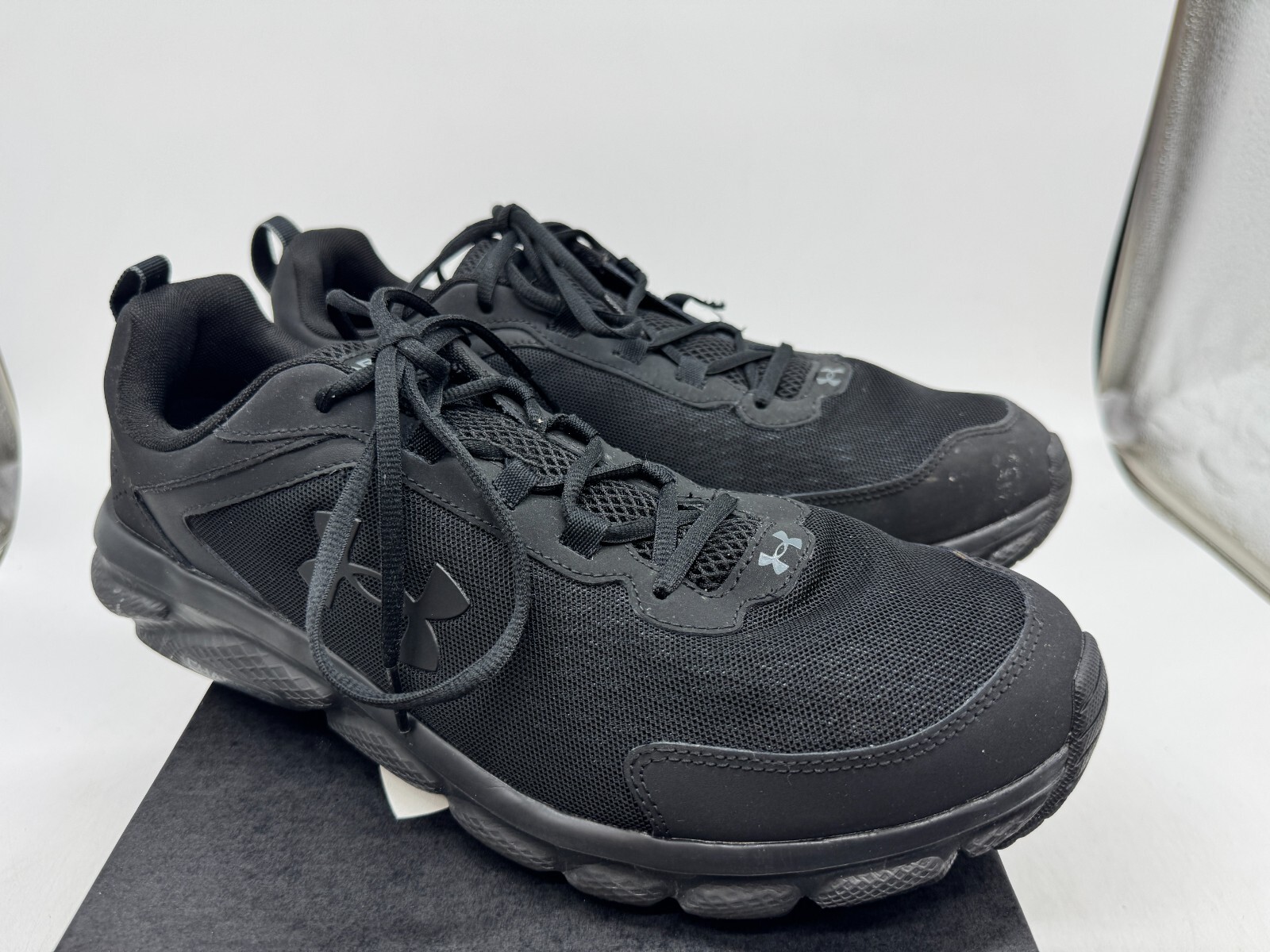 Under Armour Charged Assert 9 Sneakers Men’s Black Low Top Running Shoes – 14