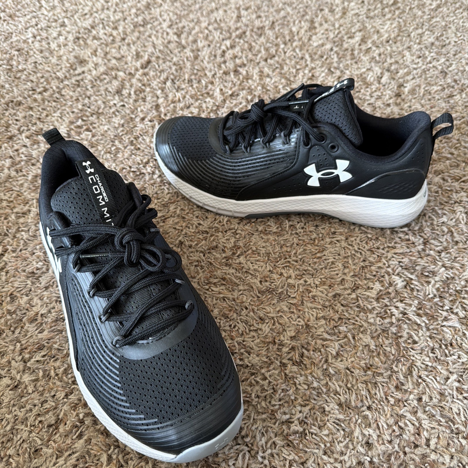 New! Under Armour Charged Commit TR 3 #3023703-001 Black & White Men’s Size 10