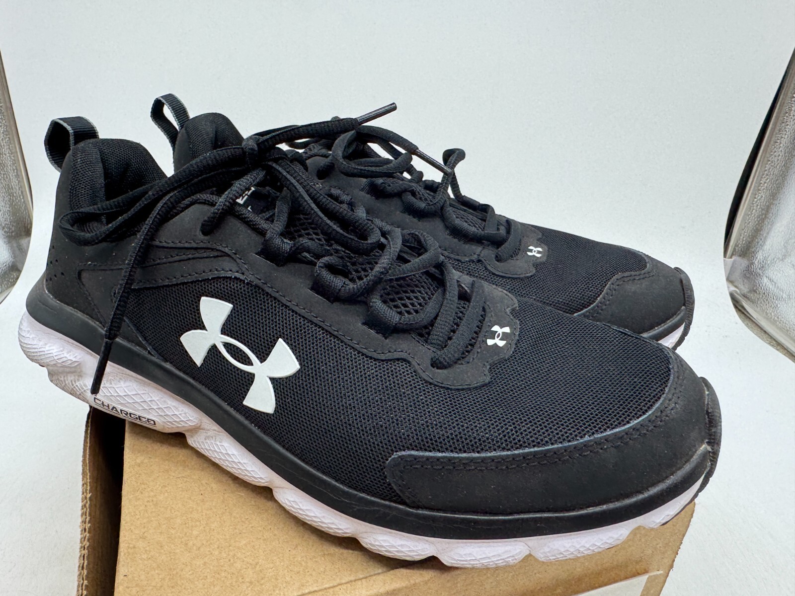 Under Armour Charged Assert 9 Athletic Sneakers Men’s Black Mesh Breathable – 10