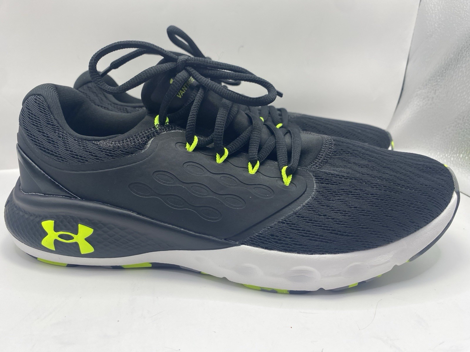 Under Armour Charged Vantage Marble Running Shoes 3024734 002 Black/Volt Men 11