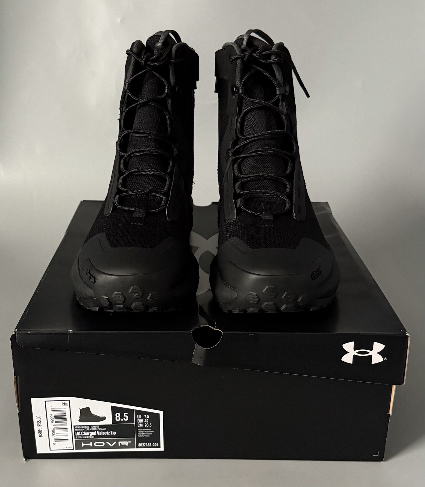 Under Armour UA Charged Valsetz 8” Tactical Boots — New w/ Box — Men 8.5 — Black