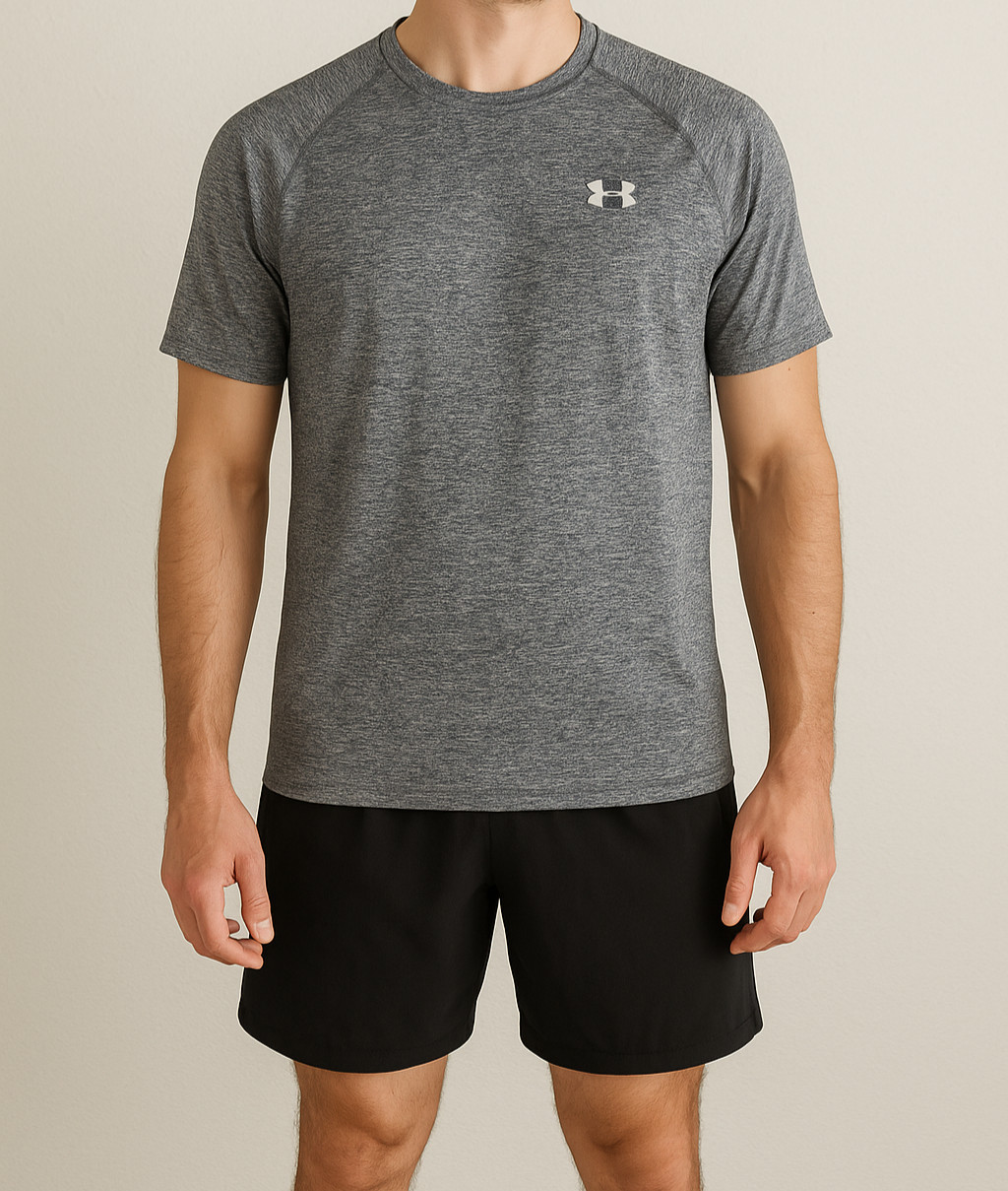 Under Armour Tech Tee Men’s Short Sleeve Shirt Gray Heather Size L Lightweight