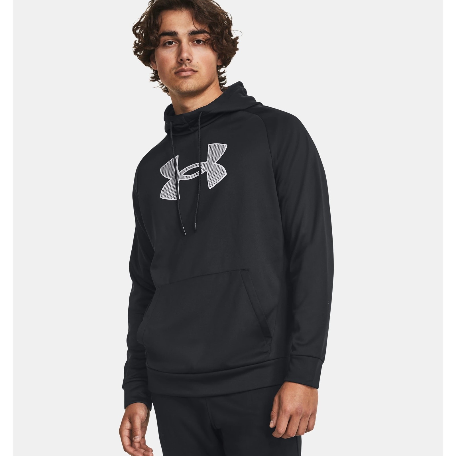NWT Under Armour Men’s Armour Fleece Big Logo Hoodie in Black sz Large