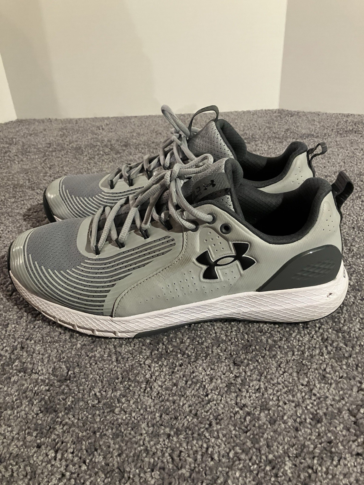 Under Armour Mens 12.5 Charged Commit TR 3 Mod Grey Training Shoes