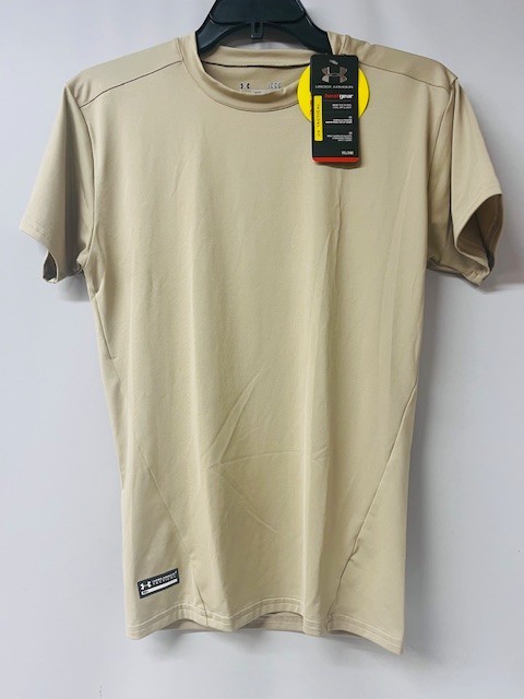 Under Armour Men’s Tactical HeatGear Compression Shirt in Desert Sand,Size Large