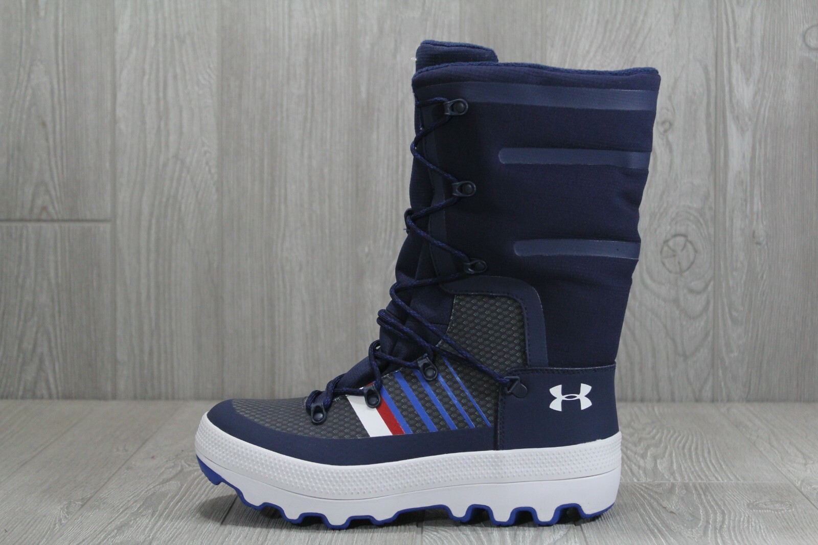 New SAMPLE Under Armour Team USA Govie Navy Winter Boots Sz 9 3020934-400