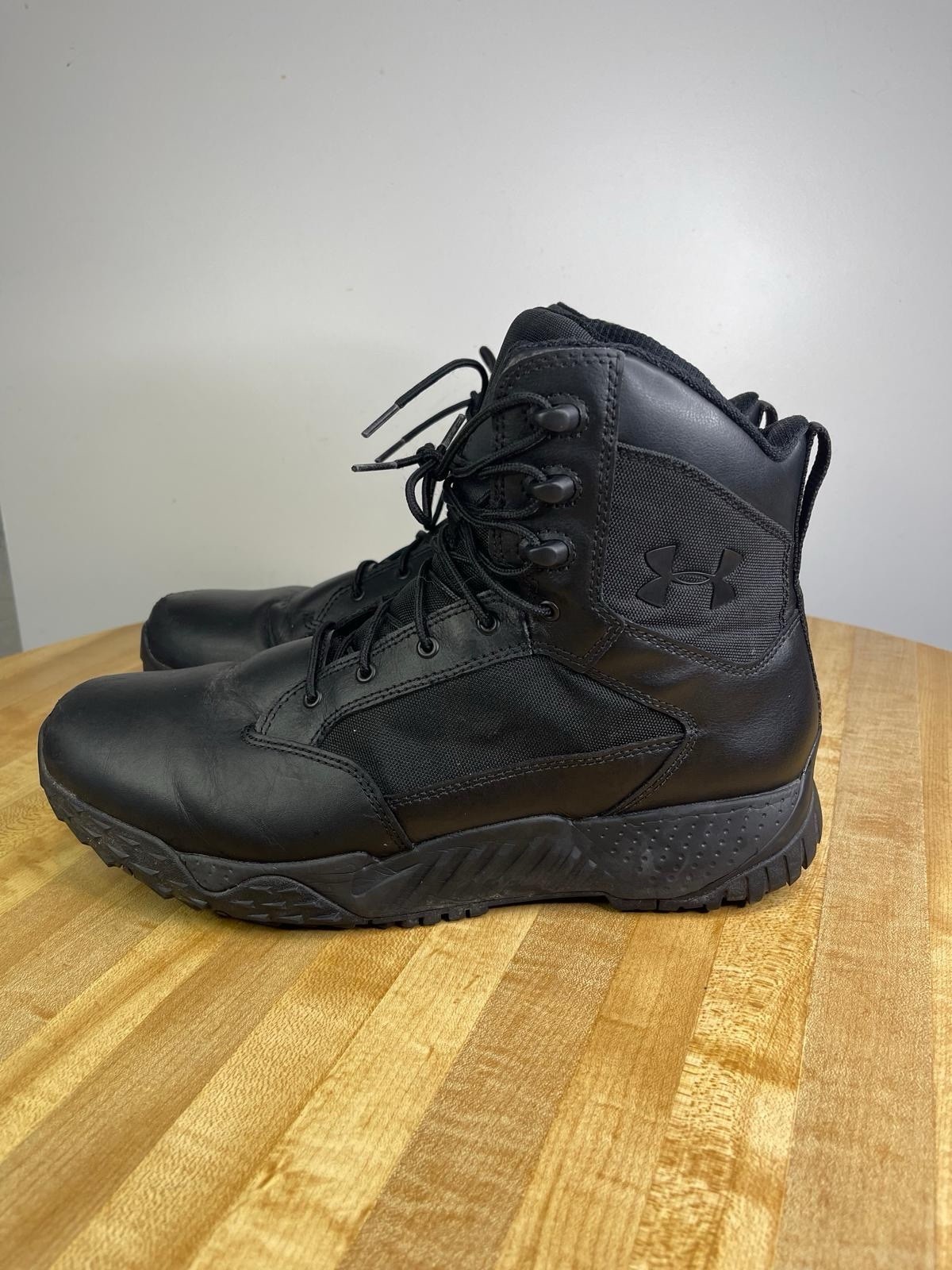 Under Armour Stellar Mens Size 11.5 Black Outdoor Working Leather Tactical Boots