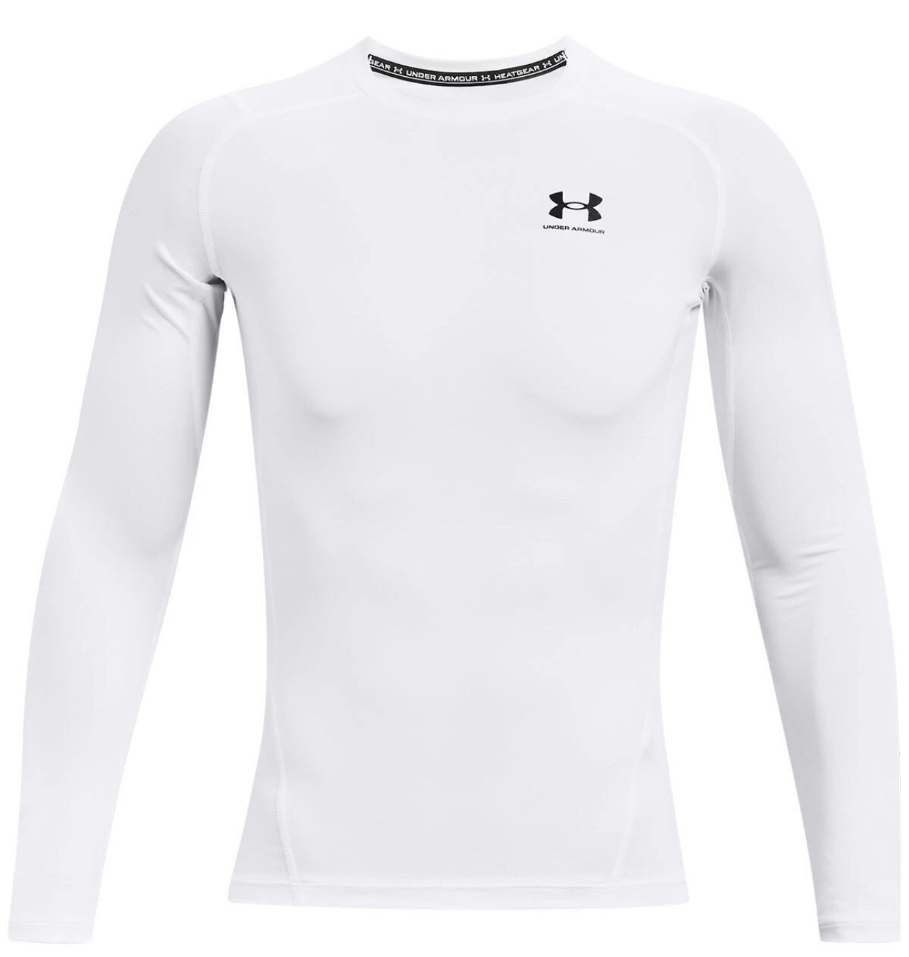 Under Armour Men’s UA HeatGear Armour Compression Shirt Size S Long Sleeve White
