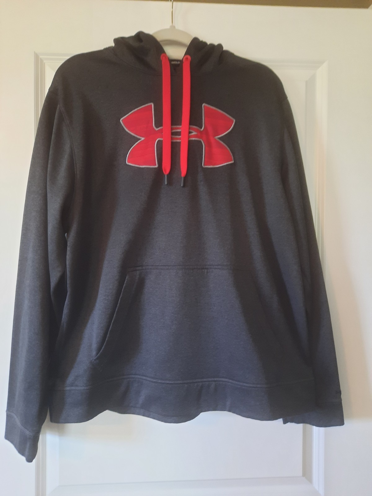 Under Armour Hoodie Logo Cotton Pullover Hooded Sweatshirt Sz Large Black