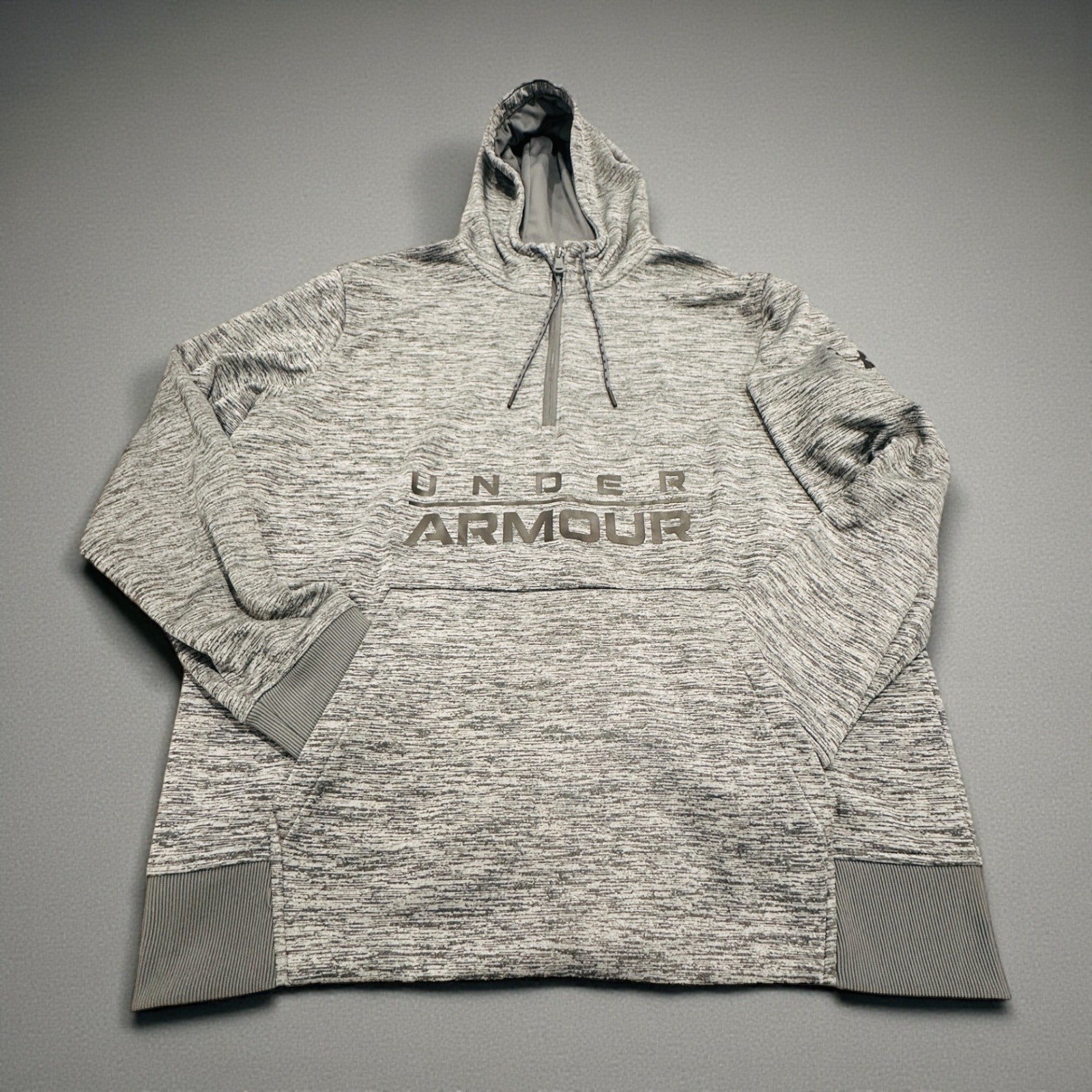 Under Armour Men’s Gray Heathered ColdGear Fleece Hoodie Loose Fit LG