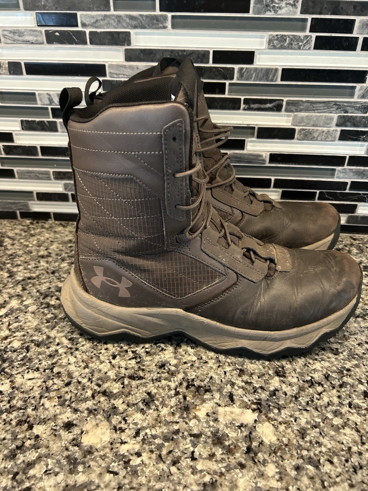 Under Armour UA Stellar G2 Tactical Leather Boots 3024946-200 Mens Sz 9 Brown