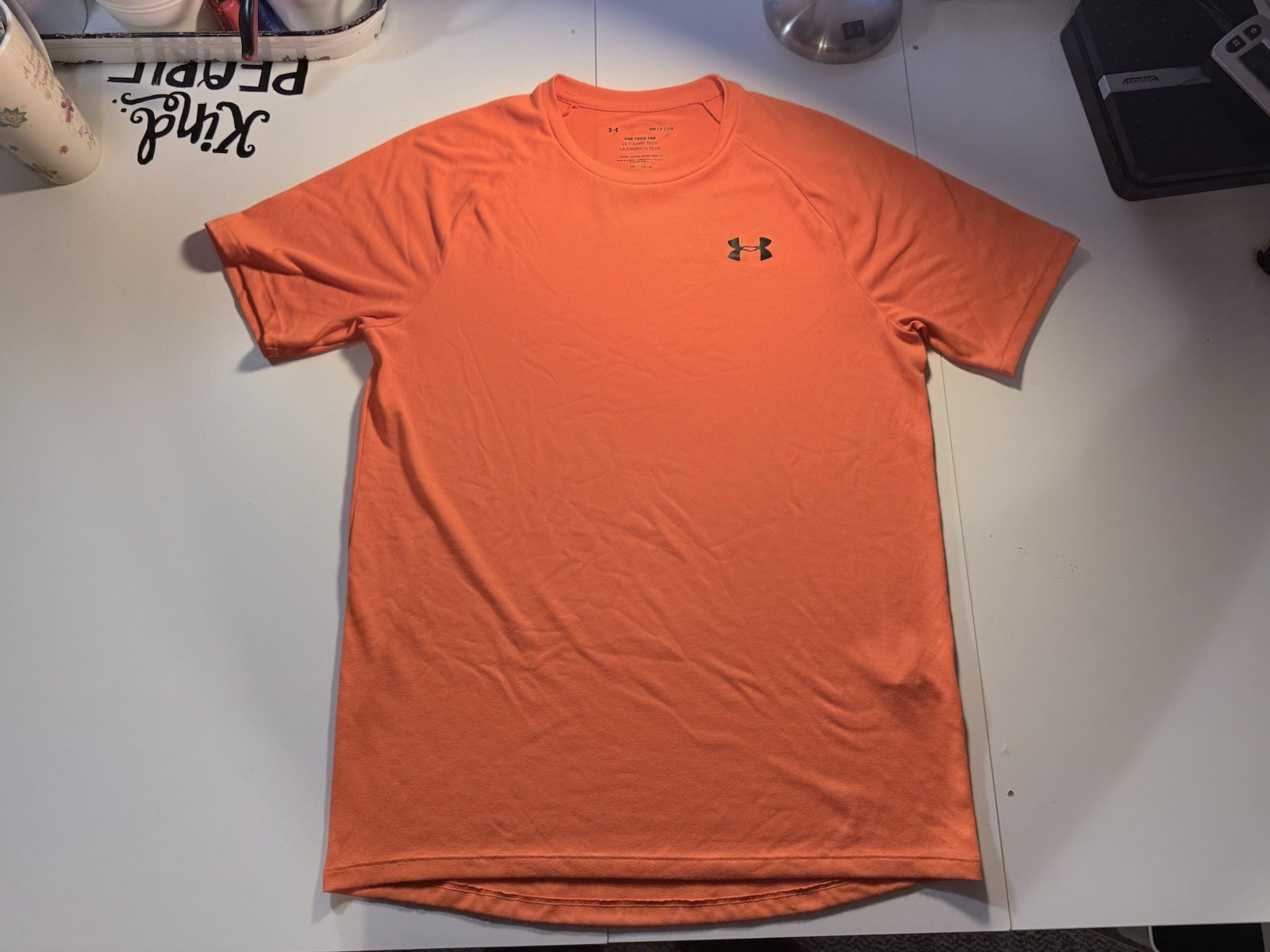 Under Armour Tech 2.0 short-sleeve training t-shirt orange w black small