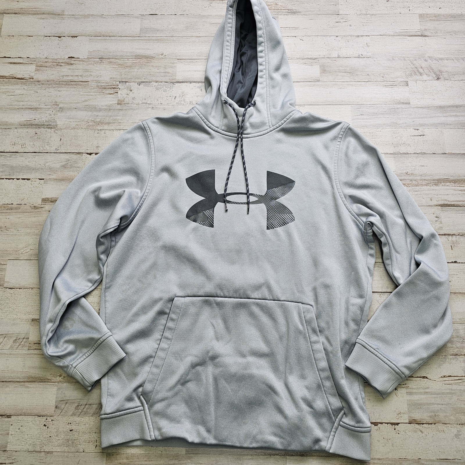 Mens MED UA Under Armour Big Logo Fleece Hoodie Sweatshirt – Comfortable