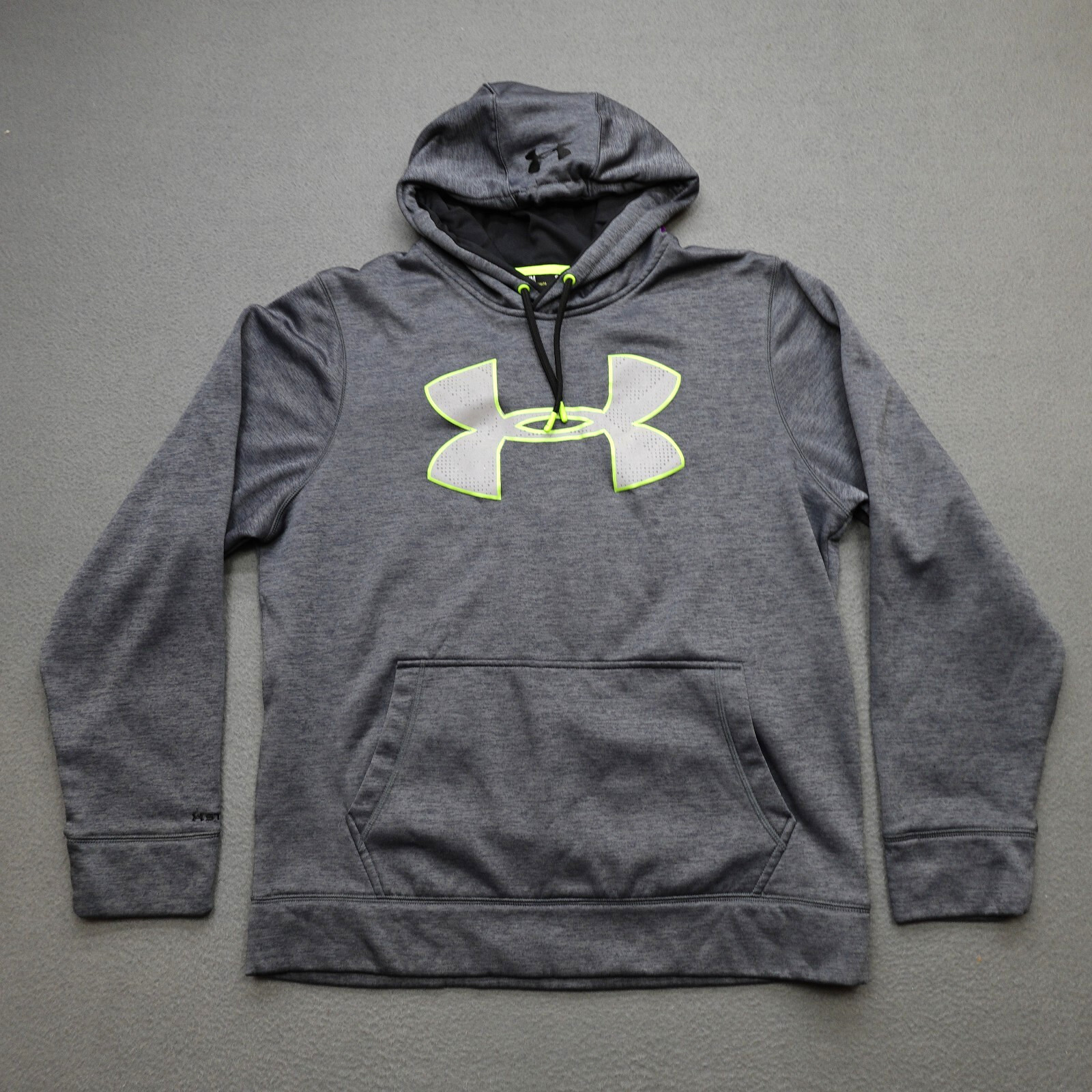 Under Armour Hoodie Sweatshirt Men’s Size M Dark Gray UA Center Logo Drawstring