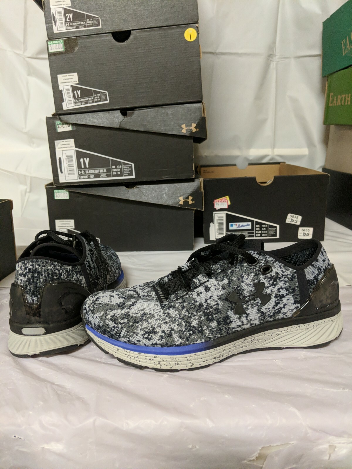 Under Armour Charged Bandit  Digi gray/pur Mens Size 6.5 Running Shoes ~ #62