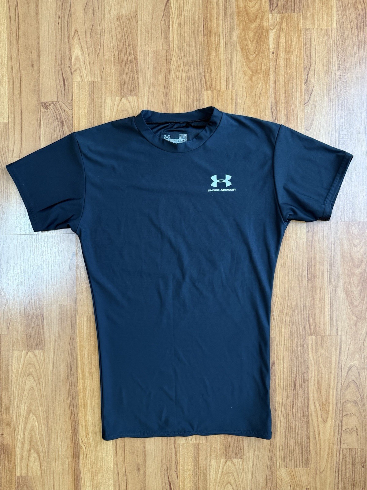 Under Armour Shirt Mens Medium-Black HeatGear Compression Short Sleeve Athletic