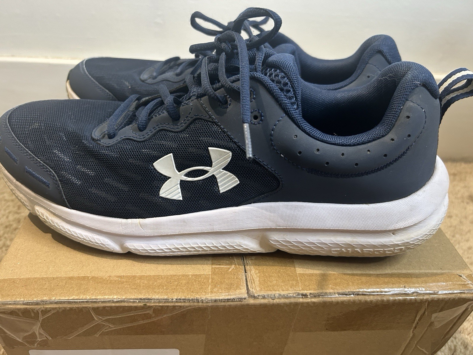 Under Armour Charged Assert 10 Athletic Running Sneaker Men Academy White – 14