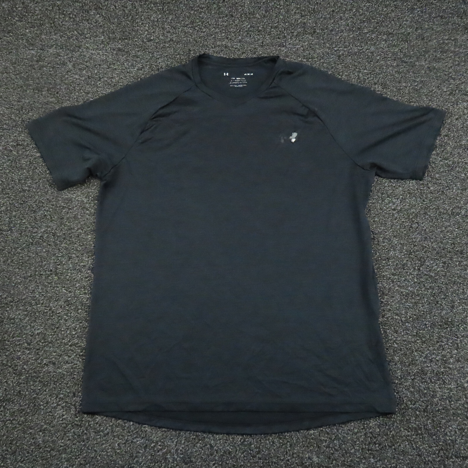 Under Armour Shirt Adult Medium Black The Tech Tee Breathable Short Sleeve Mens