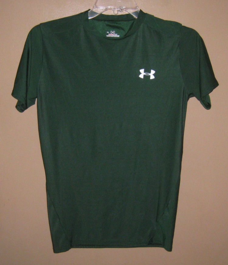 Under Armour 206230 Heatgear Men’s Green Short Sleeve Logo Compression Shirt XL