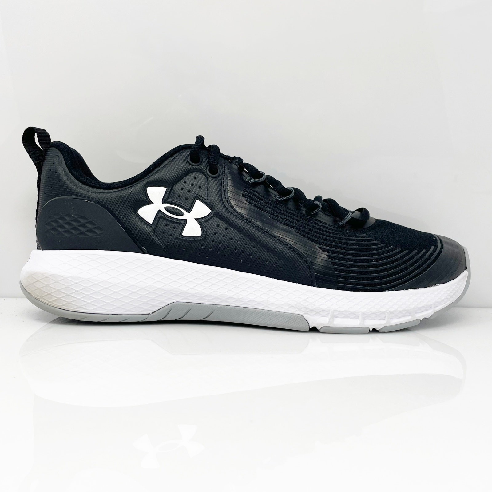 Under Armour Mens Charged Commit 3 3023704-001 Black Running Shoes Sneakers 9.5