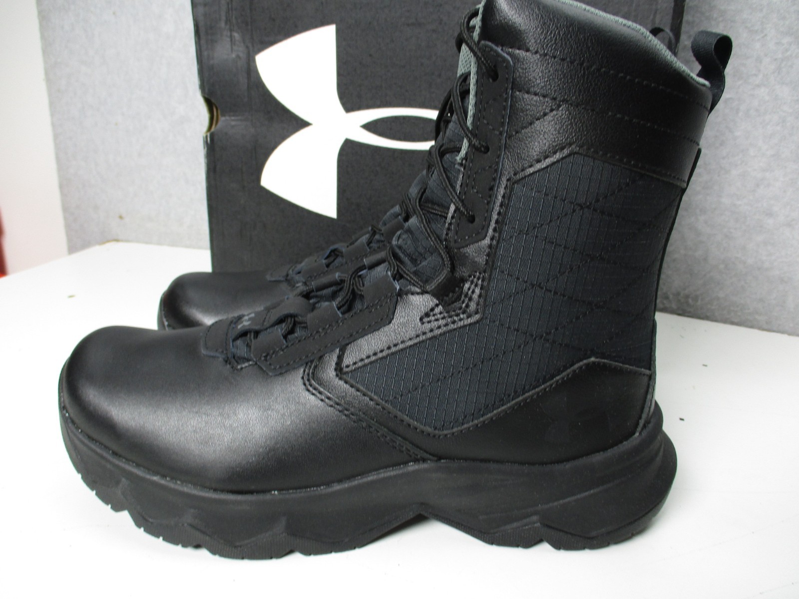Under Armour UA Stellar G2 Black 8″ Tactical Lace Boots Mens Sz 8