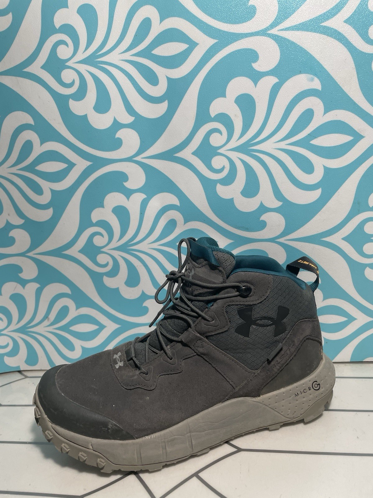 UNDER ARMOUR Micro G Men 11 Gray Suede Waterproof Hiking Boot