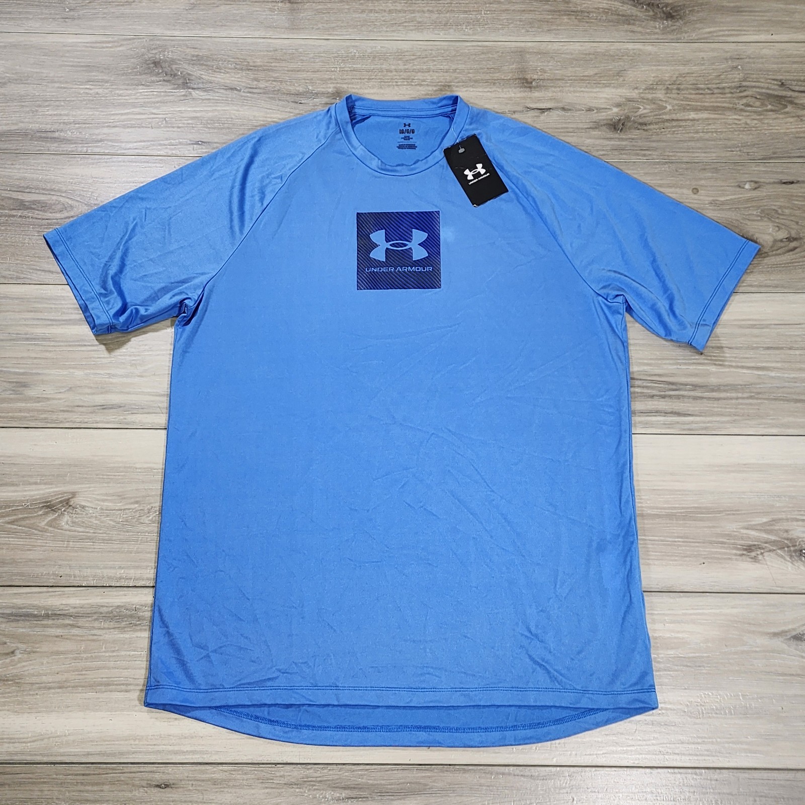 Under Armour T-Shirt Men’s Large Blue Tech Print Fill New