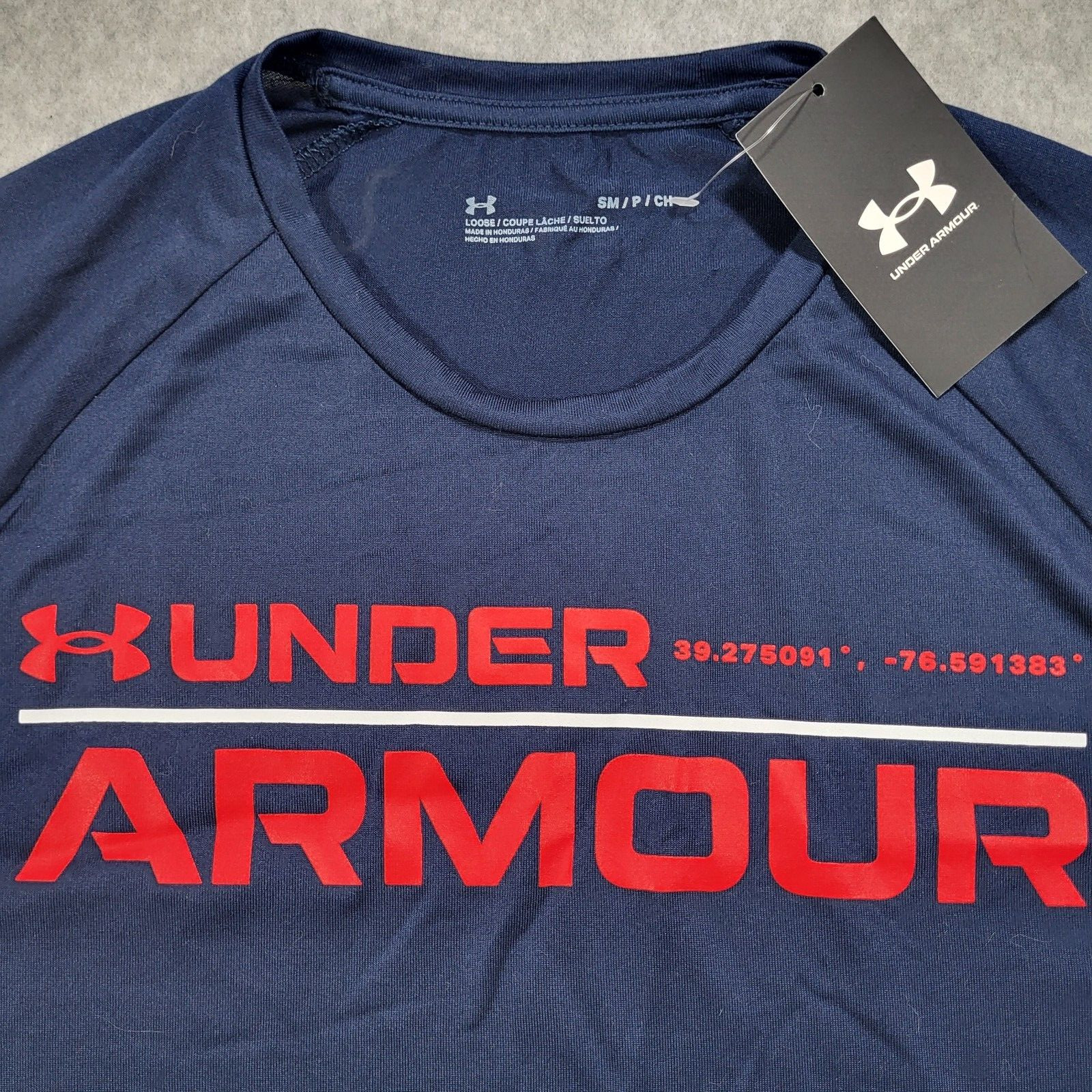 Under Armour Tech 2.0 Wordmark Short Sleeve Tshirt Mens Small Loose Blue