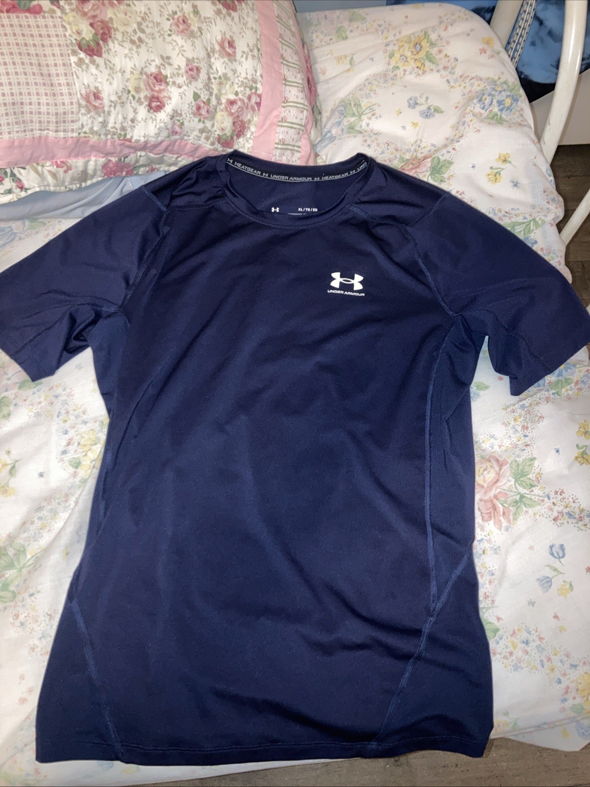 NWT Under Armour HeatGear Men’s Compression Short Sleeve in Midnight Navy sz XL