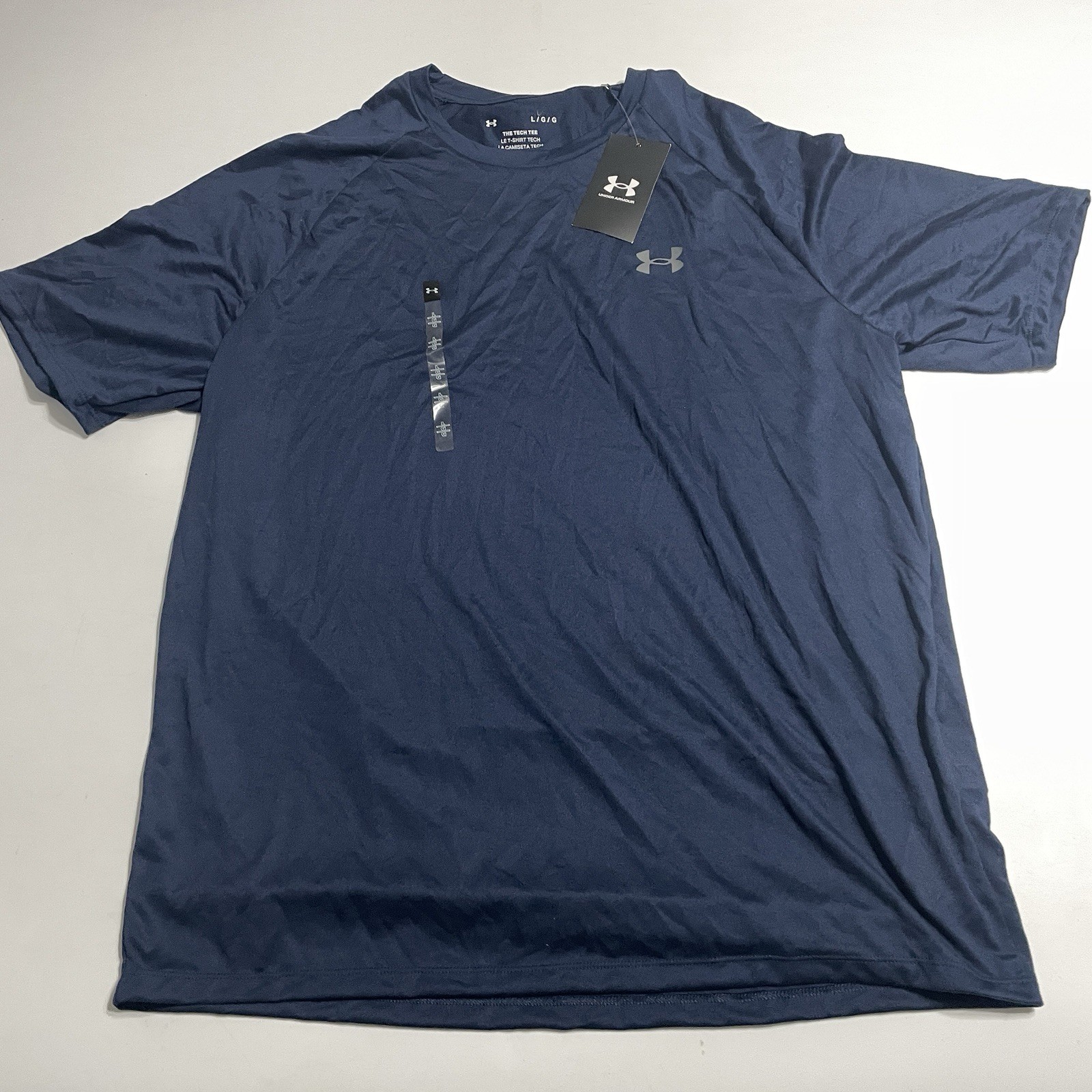 Under Armour Tech Tee Short Sleeve Shirt Mens Large Navy Blue NWT