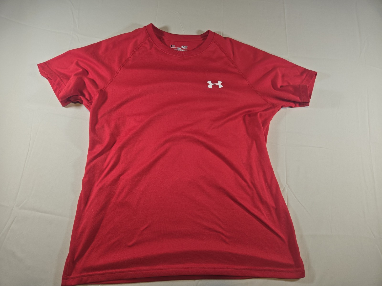 Under Armour, HeatGear Shirt, Men’s Small, Red Loose Fit Tee, UA Tech 2.0