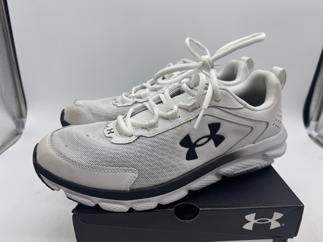 UNDER ARMOUR MEN’S CHARGED ASSERT 9 RUNNING SHOE WHITE BLACK SIZE 10