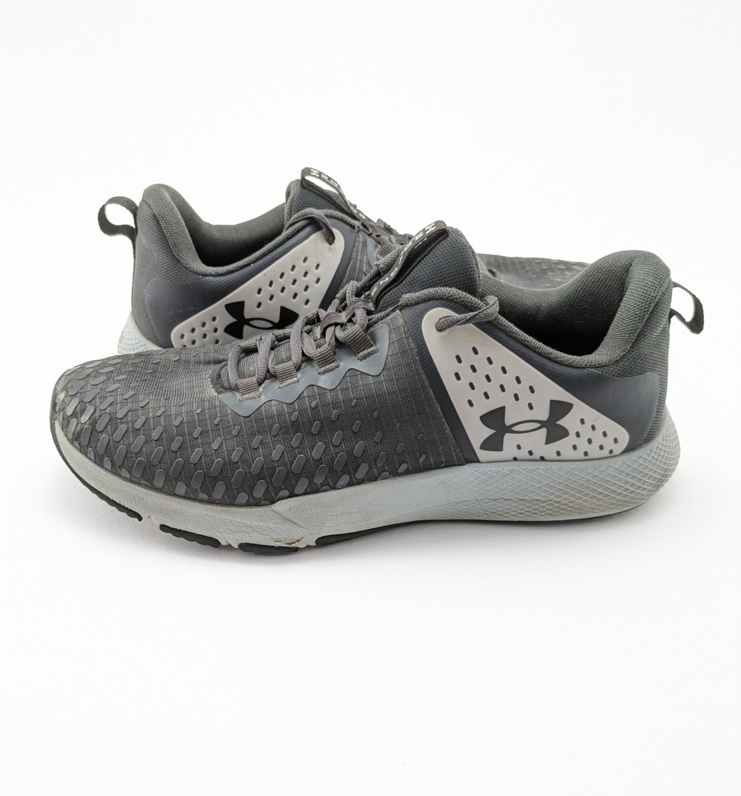 Mens Under Armour Charged Engage 2 Gray Training Shoes 3025527-100 Size 9