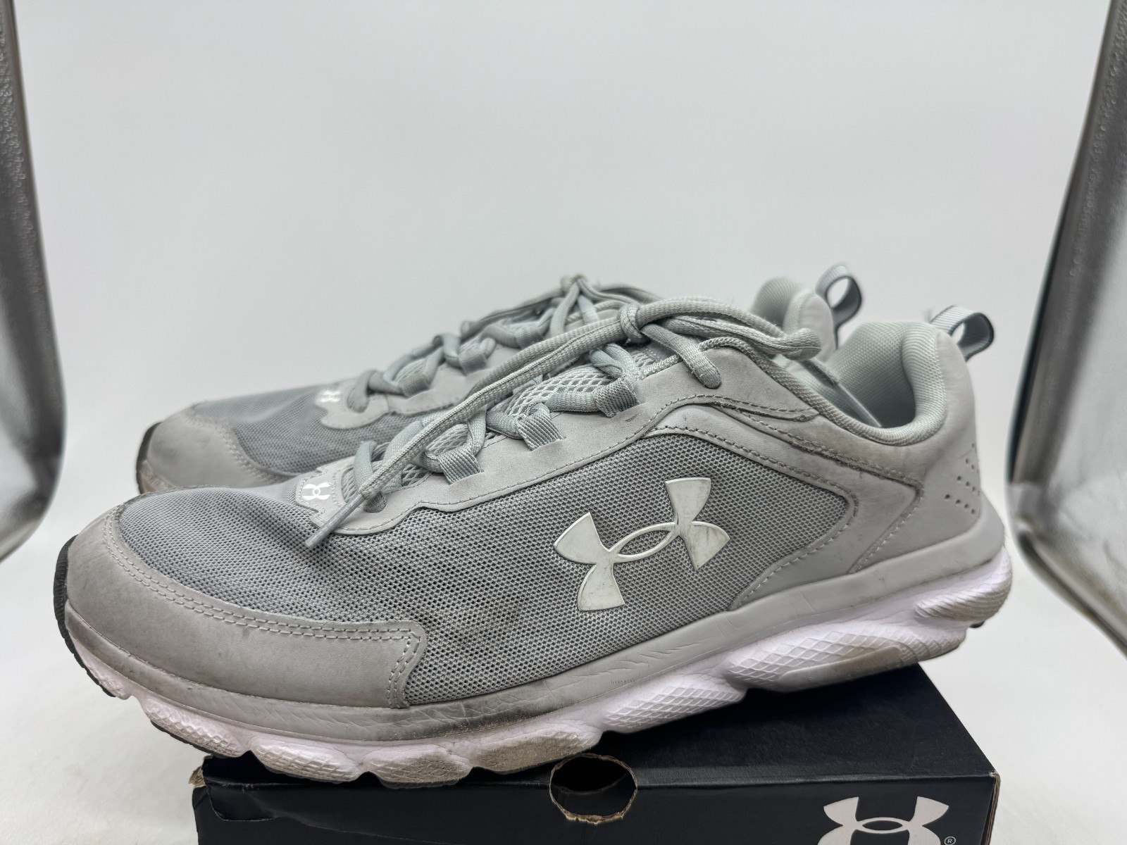 Under Armour Charged Assert 9 Athletic Running Sneakers Mens Mod Gray Mesh – 13