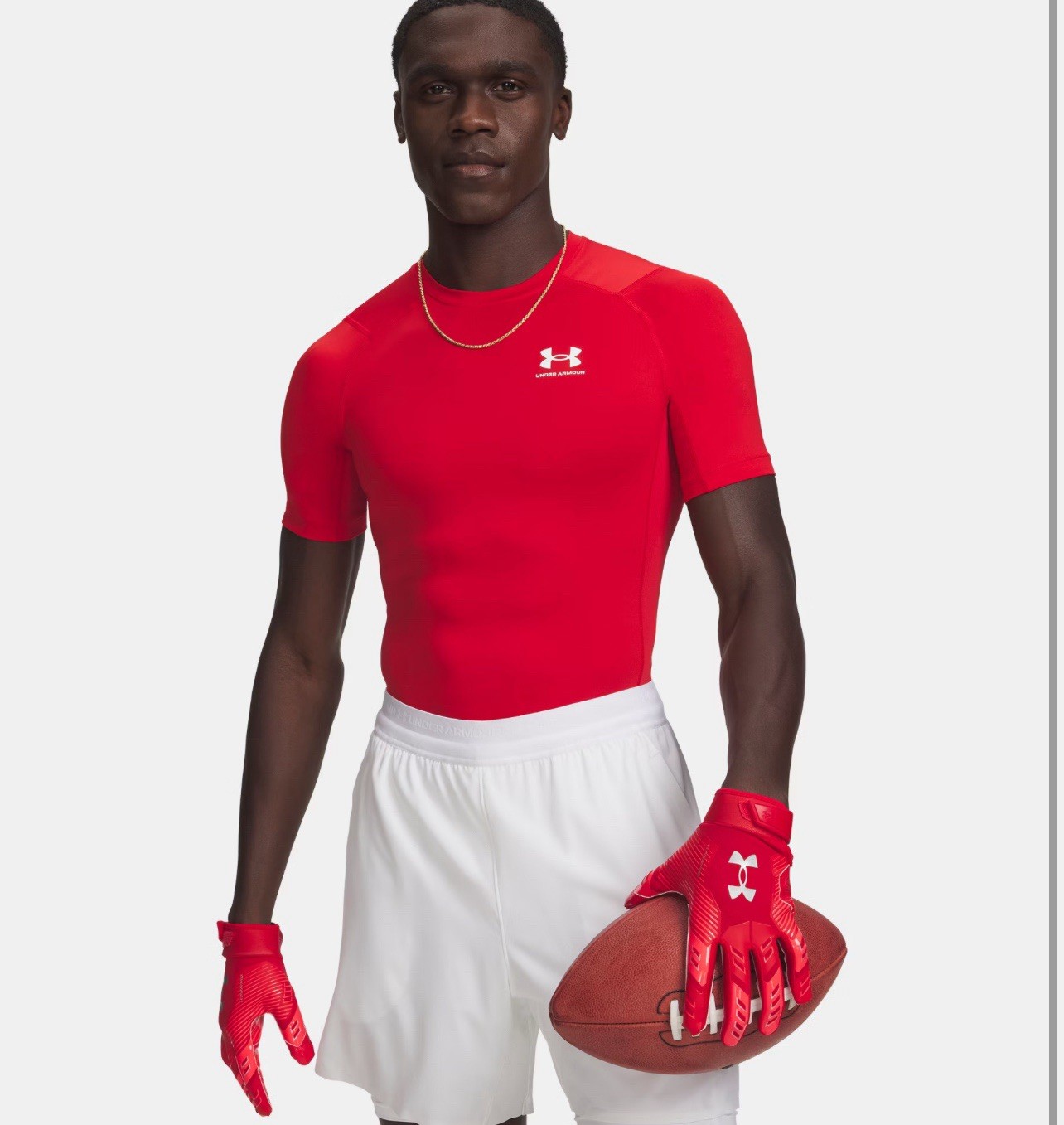 Mens Under Armour Red Compression Shirt Spandex Tights Large New