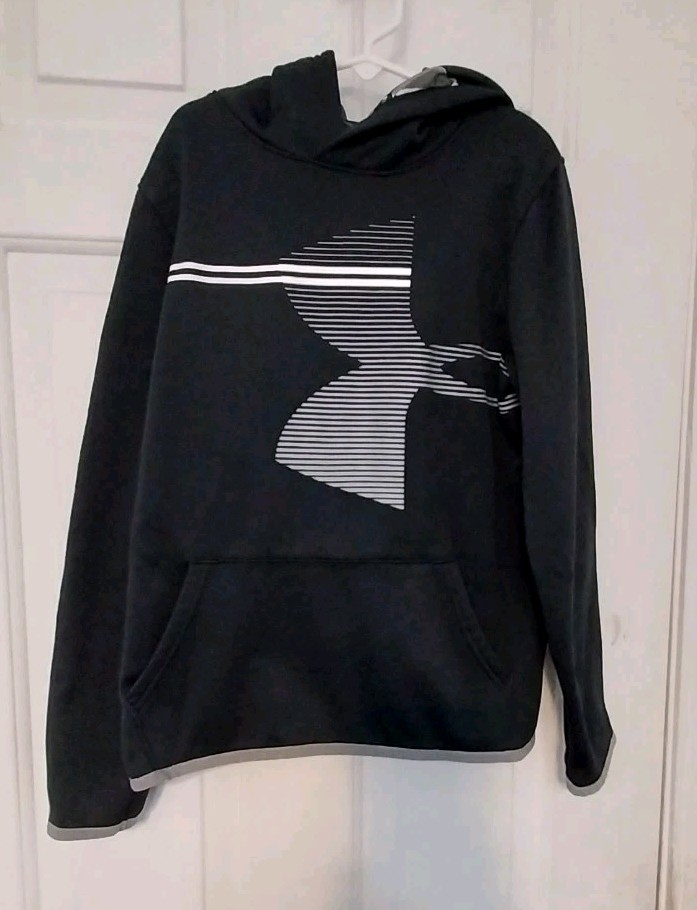 Under Armor: Black Hooded Sweatshirt, Size Medium, Excellent! Read, See Pics!