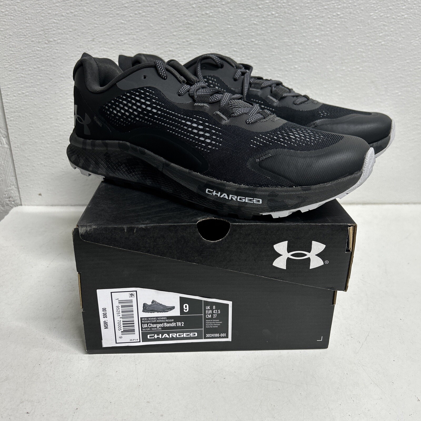 NEW  UNDER ARMOUR MEN’S UA CHARGED BANDIT TR 2 HIKING SNEAKERS/SHOES 9 #3a2