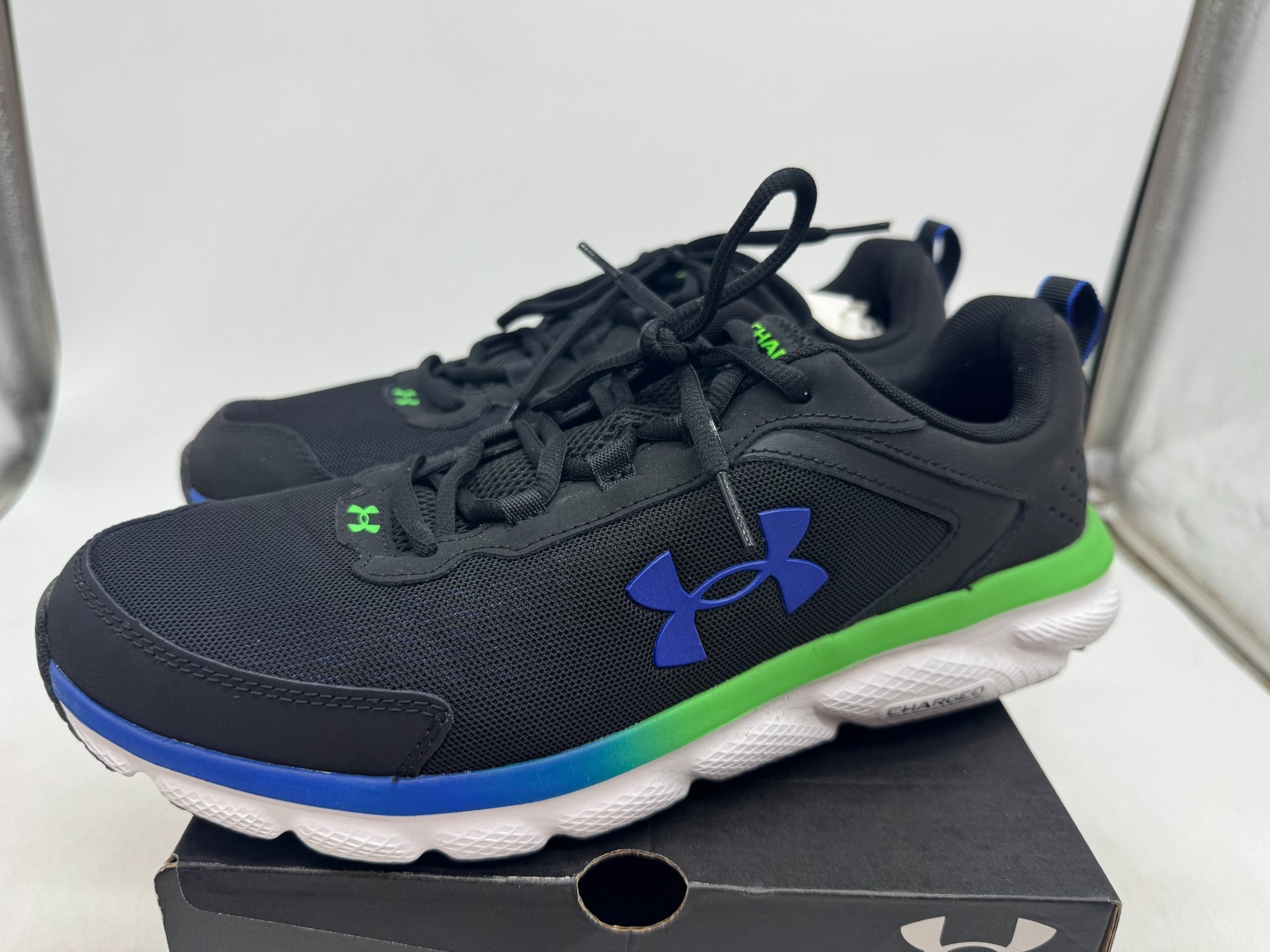 Under Armour Charged Assert 9 Running Sneakers Men’s Black Multi Low Top – 12