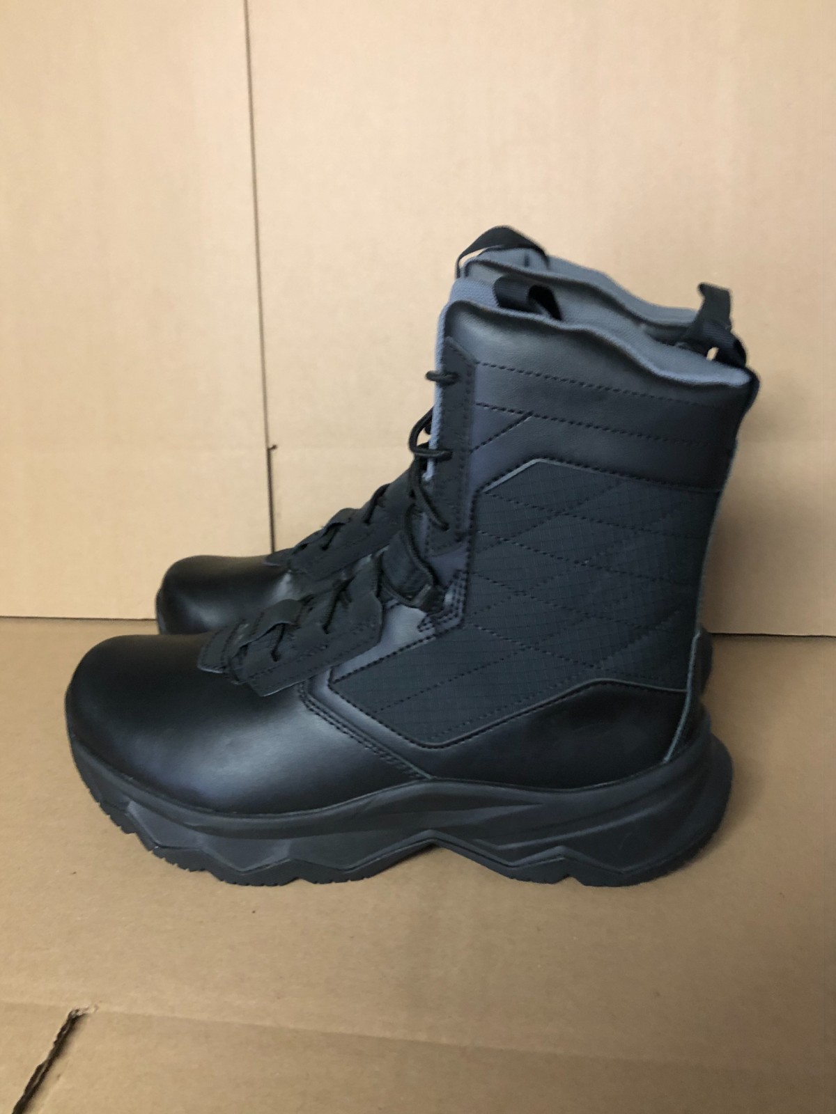 UNDER ARMOR MENS SIZE 9 STELLAR G2 TACTICAL BLACK LACE-UP BOOTS