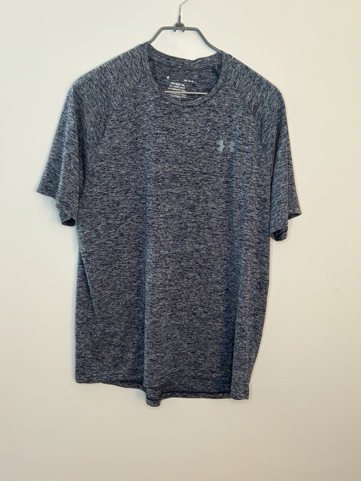 Under Armour Men’s Large Heather Blue Shirt The Tech Tee Loose Heatgear C5