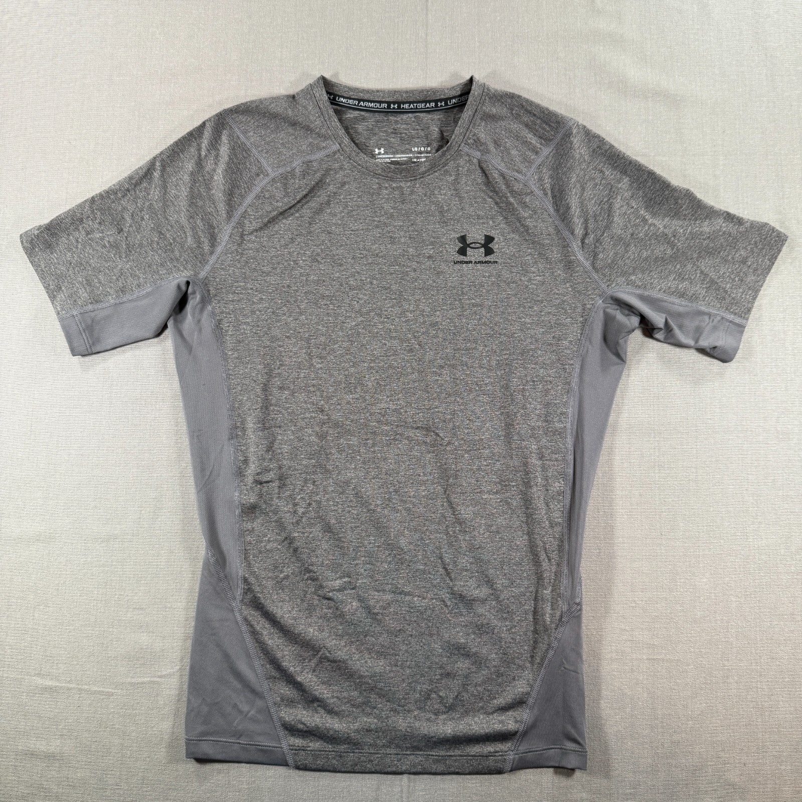 Under Armour Short Sleeve Compression Shirt Mens Large Gray HeatGear