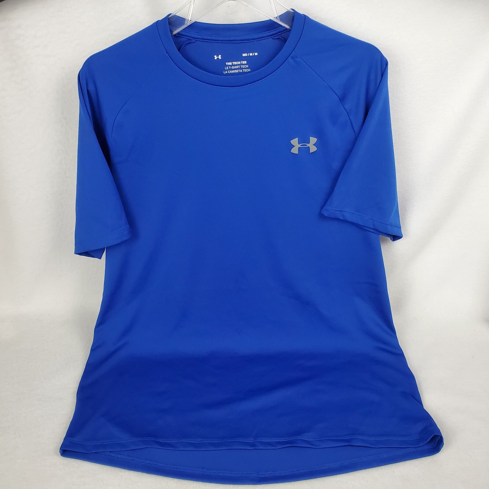 Under Armour Heatgear The Tech Tee Mens Size M Royal Blue, Gray Logo