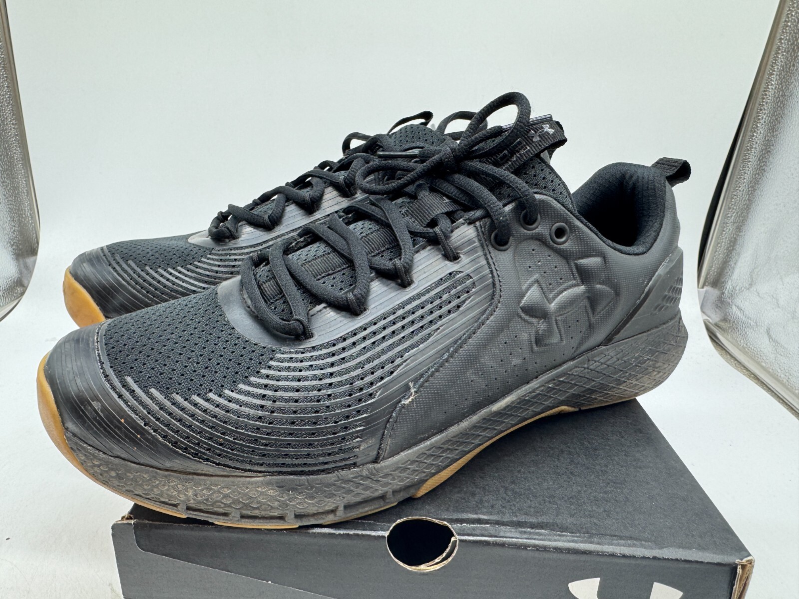 Under Armour Charged Commit TR 3 Cross Trainer Shoes Men Black Mesh Comfort – 12