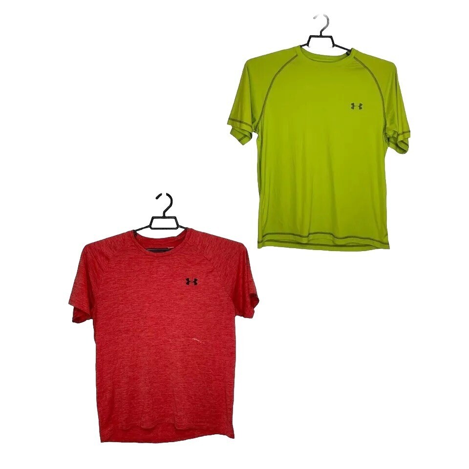 2 pair Under Armour Tees Mens Large Tech T-Shirt HeatGear Athletic Training Gym