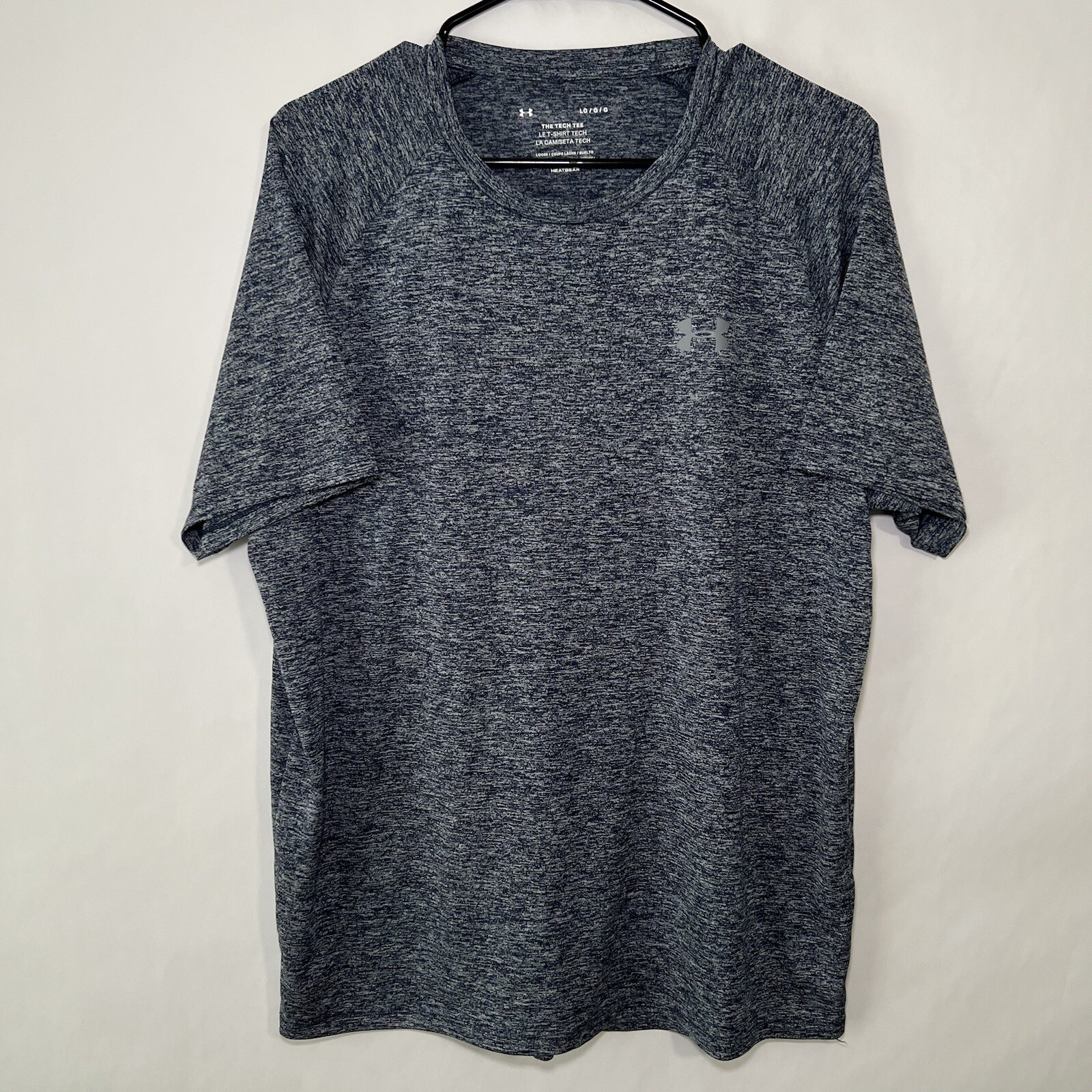 Under Armour The Tech Tee T Shirt Mens Size Large Blue Heather Heat Gear SS
