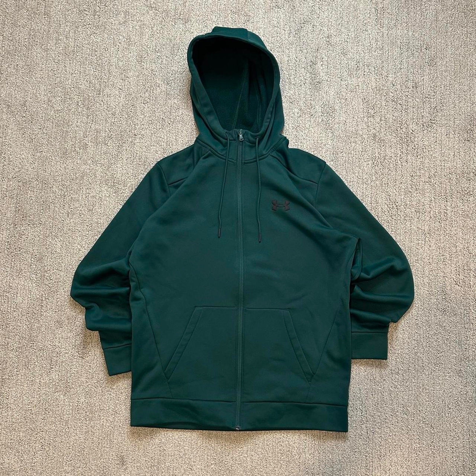 Dark Green Under Armour Full Zip Hoodie