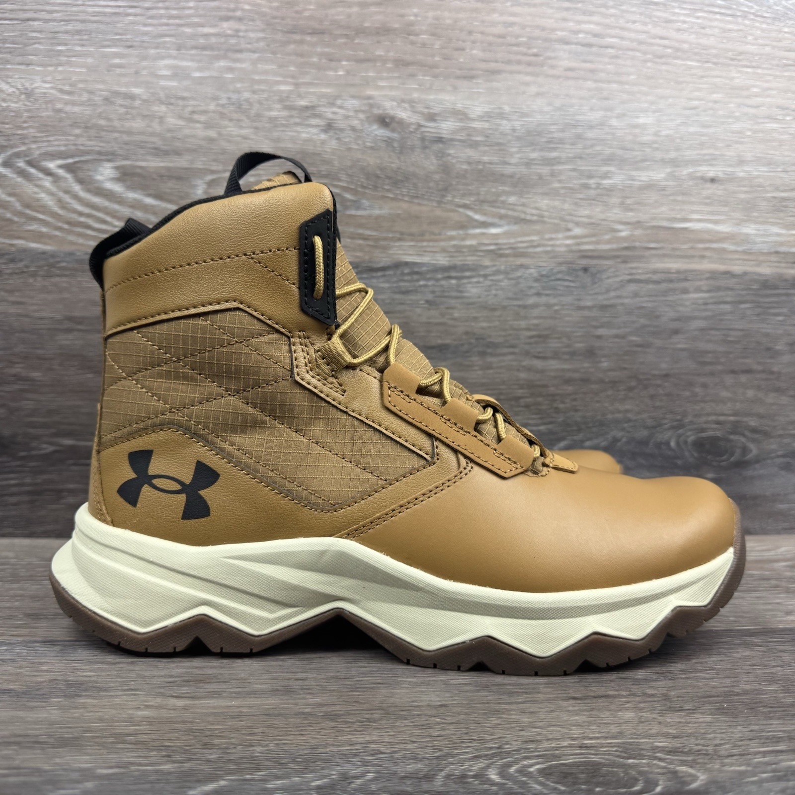 Under Armour UA Stellar G2 6″ Tactical Duty Boots Hiking Tan Lace up Size 10.5